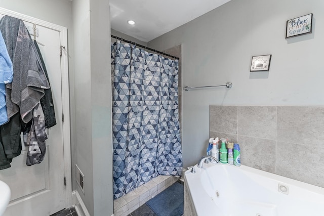 759 Norfolk Ave, Westchester, IL 60154 - full bathroom with curtained shower and a tub with jets