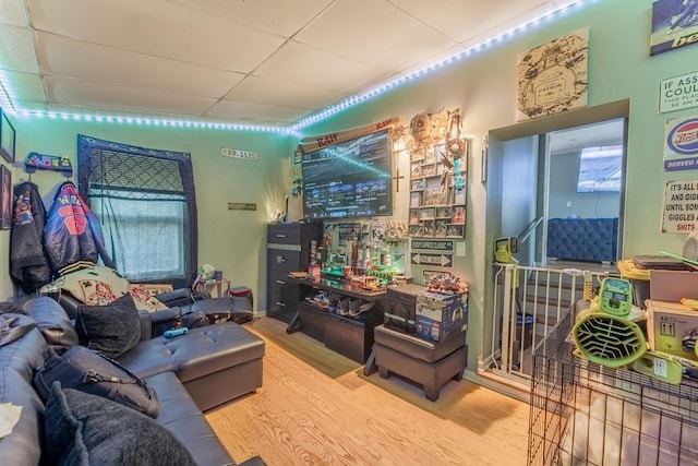 759 Norfolk Ave, Westchester, IL 60154 - living room with wood finished floors and a paneled ceiling