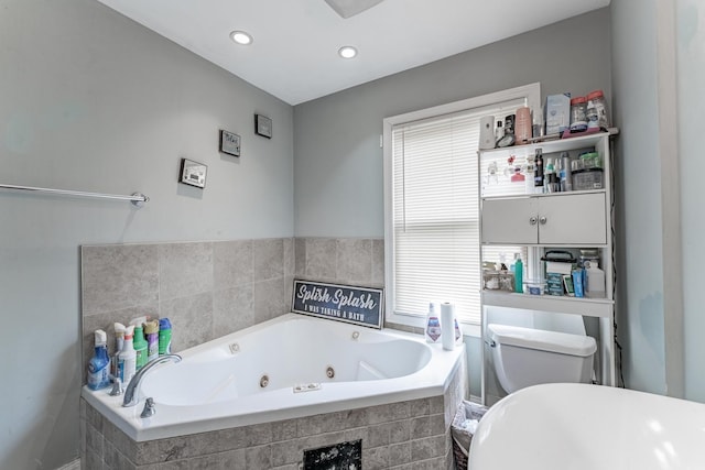 759 Norfolk Ave, Westchester, IL 60154 - full bathroom with a tub with jets and recessed lighting