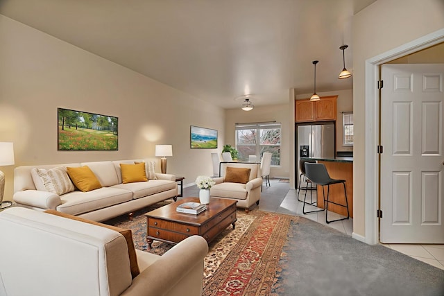 1109 Longwood Dr, Lisle, IL 60532 - living area featuring light tile patterned floors and baseboards