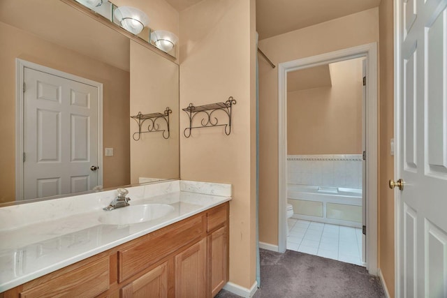 1109 Longwood Dr, Lisle, IL 60532 - full bathroom featuring vanity, a bath, and tile patterned floors