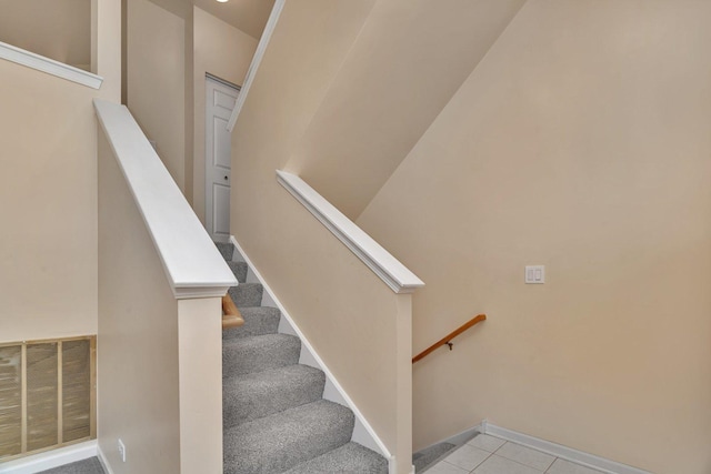 1109 Longwood Dr, Lisle, IL 60532 - stairs with tile patterned flooring and baseboards