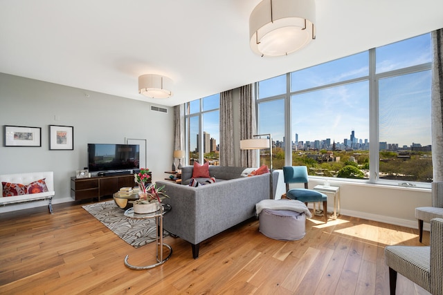 540 W Webster Ave Unit 611, Chicago, IL 60614 - living area featuring hardwood / wood-style floors and baseboards