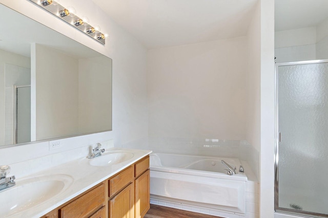 2315 Woodside Dr, Carpentersville, IL 60110 - full bath featuring a stall shower, a bath, and double vanity