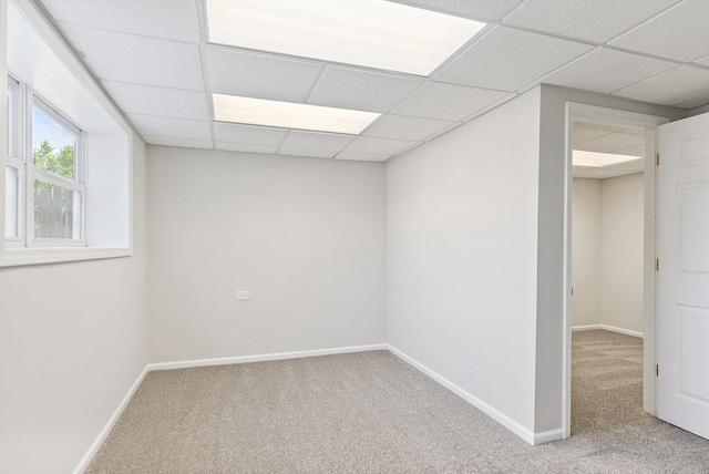 2315 Woodside Dr, Carpentersville, IL 60110 - below grade area featuring carpet and a paneled ceiling