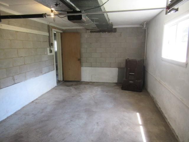 3636 Elm Ct, Flossmoor, IL 60422 - basement with a garage and concrete block wall