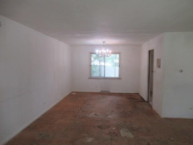 3636 Elm Ct, Flossmoor, IL 60422 - unfurnished room featuring a chandelier