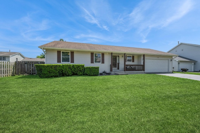 5705 Cobblestone Trl, Mchenry, IL 60050 - ranch-style house with covered porch, driveway, and an attached garage