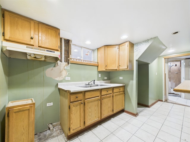 4931 S Knox Ave, Chicago, IL 60632 - kitchen with under cabinet range hood, light countertops, and recessed lighting