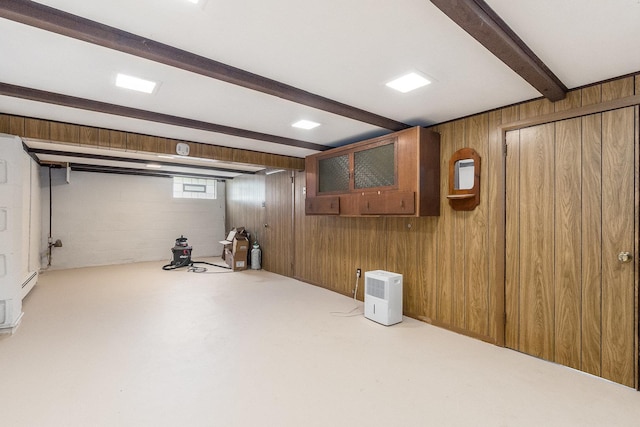 657 1st St, Crete, IL 60417 - basement featuring wooden walls