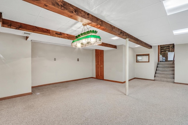 12976 W 21st St, Wadsworth, IL 60083 - finished below grade area featuring carpet and stairway
