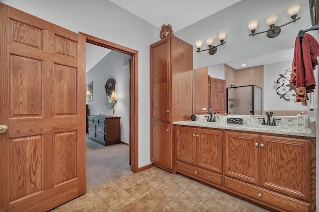 11186 188th Pl, Mokena, IL 60448 - full bath with a shower stall, double vanity, and tile patterned flooring