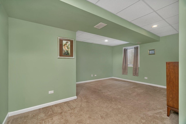 11186 188th Pl, Mokena, IL 60448 - basement featuring carpet floors, a paneled ceiling, and recessed lighting