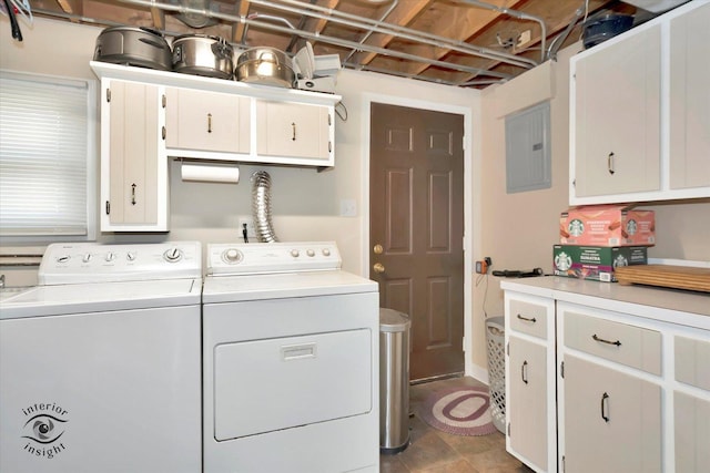 14727 Central Park Ave, Midlothian, IL 60445 - washroom featuring cabinet space, electric panel, and washer and clothes dryer