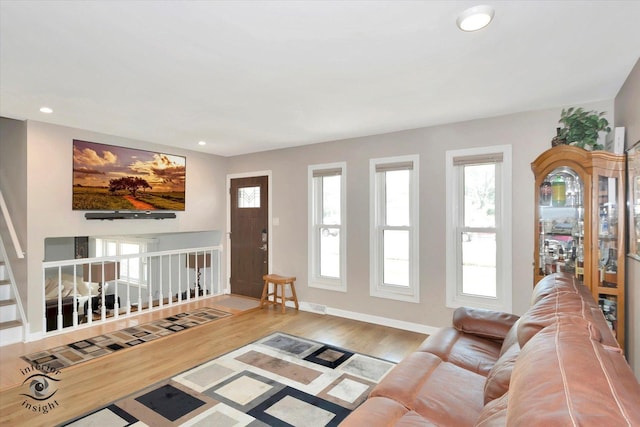 14727 Central Park Ave, Midlothian, IL 60445 - living area featuring wood finished floors and recessed lighting