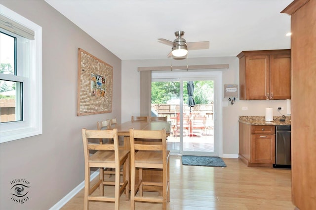 14727 Central Park Ave, Midlothian, IL 60445 - dining space featuring light wood-style floors and ceiling fan