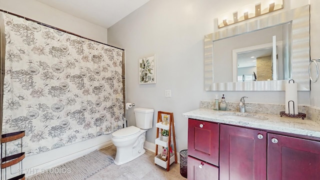 8211 S Cornell Ave, Chicago, IL 60617 - bathroom with vanity, shower / tub combo with curtain, and tile patterned floors