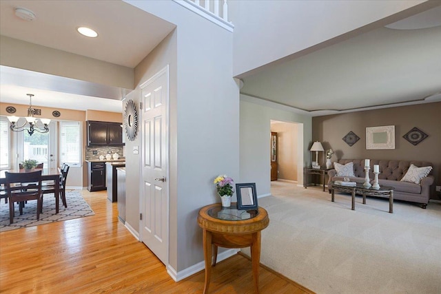 13907 W Big Run Ln, Homer Glen, IL 60491 - living area with a chandelier, light wood-type flooring, and recessed lighting