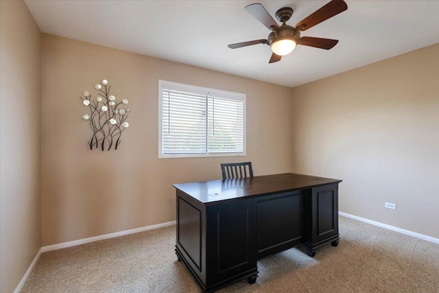 13907 W Big Run Ln, Homer Glen, IL 60491 - home office with a ceiling fan and light colored carpet