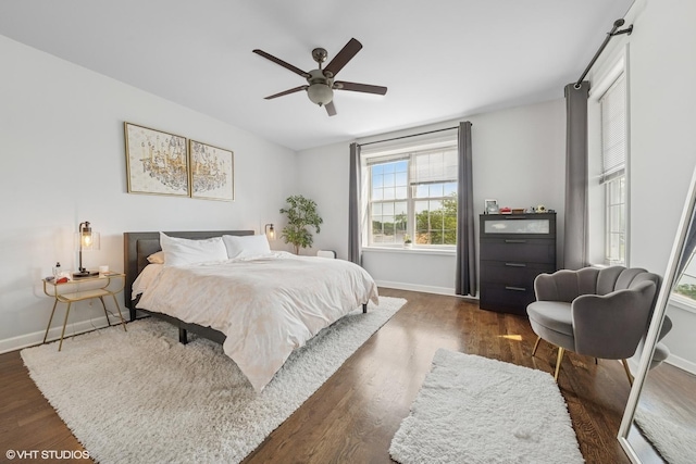 5862 N Lincoln Ave Unit 3A, Chicago, IL 60659 - bedroom featuring dark wood finished floors and ceiling fan
