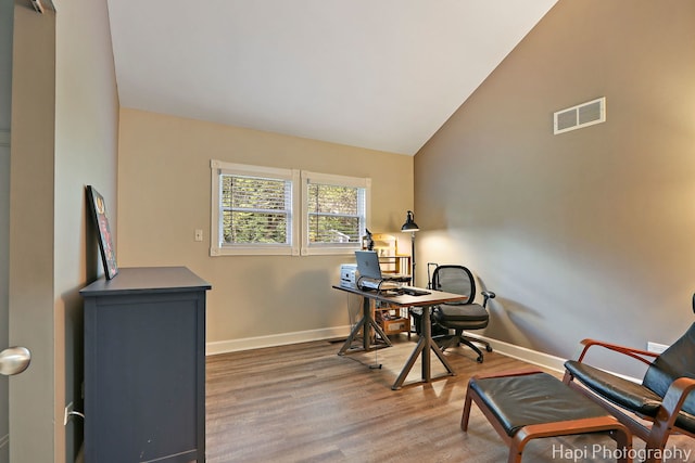 1504 N Denali Trl, Mchenry, IL 60050 - home office featuring wood finished floors and vaulted ceiling