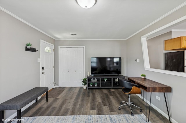 14928 Millard Ave, Midlothian, IL 60445 - living area featuring wood finished floors and ornamental molding
