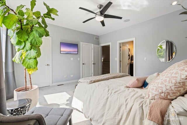 3800 N Christiana Ave, Chicago, IL 60618 - bedroom with carpet floors and ceiling fan
