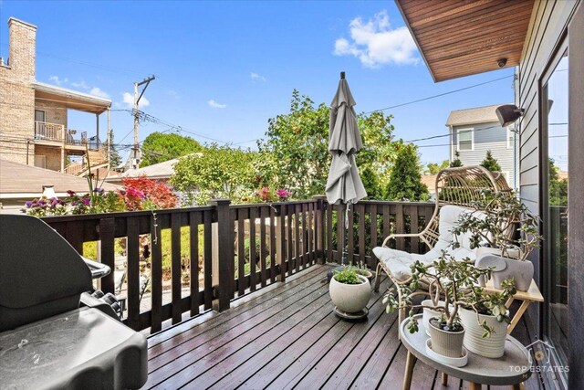 3800 N Christiana Ave, Chicago, IL 60618 - wooden terrace featuring grilling area