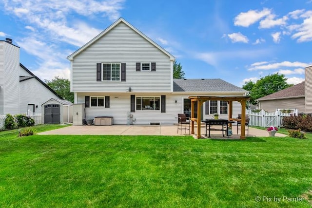 987 Split Rail Dr, Carol Stream, IL 60188 - rear view of property with a patio and a shed