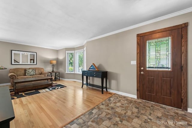 987 Split Rail Dr, Carol Stream, IL 60188 - entrance foyer with ornamental molding and stone finish floors