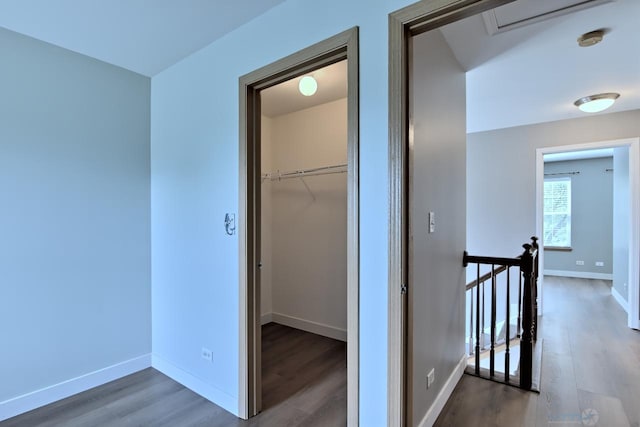 2141 Bluemist Dr, Aurora, IL 60504 - corridor featuring an upstairs landing and wood finished floors
