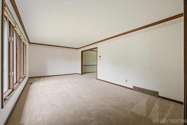 1054 Maple Ln, Batavia, IL 60510 - spare room featuring light colored carpet and ornamental molding