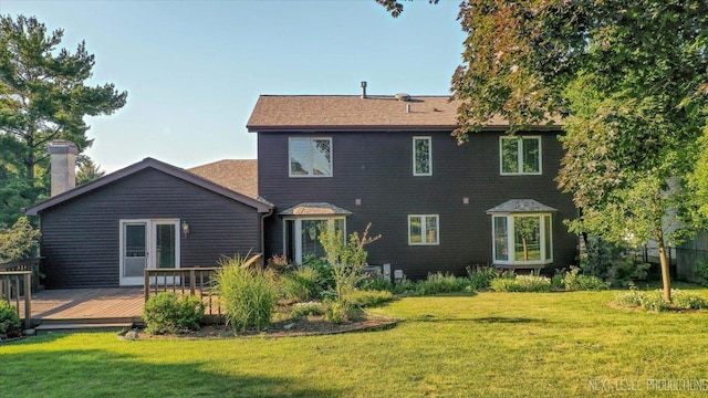 1054 Maple Ln, Batavia, IL 60510 - back of property featuring a deck and a lawn