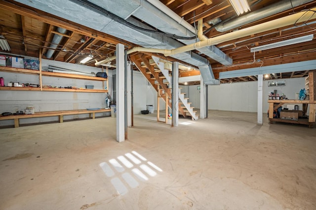 15181 Willow Run Dr, Dekalb, IL 60115 - unfinished basement with stairway