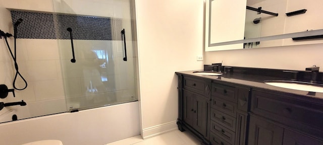 3004 Wayland Ave, Elgin, IL 60124 - full bathroom featuring double vanity and shower / bath combination with glass door