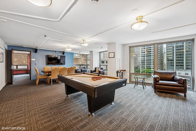 440 N Wabash Ave Unit 1908, Chicago, IL 60611 - game room with carpet, pool table, and plenty of natural light
