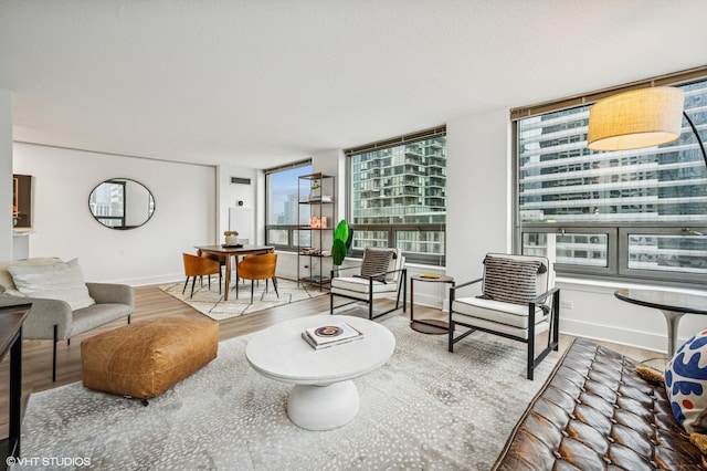 440 N Wabash Ave Unit 1908, Chicago, IL 60611 - living area with wood finished floors and healthy amount of natural light