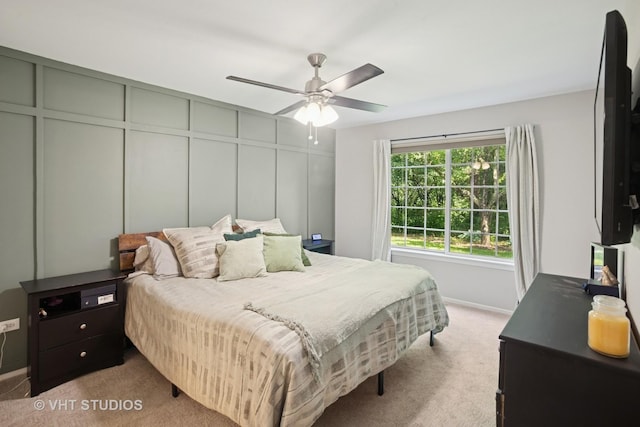 30W020 Mayfair Ct Unit 20, Warrenville, IL 60555 - carpeted bedroom featuring a decorative wall and ceiling fan