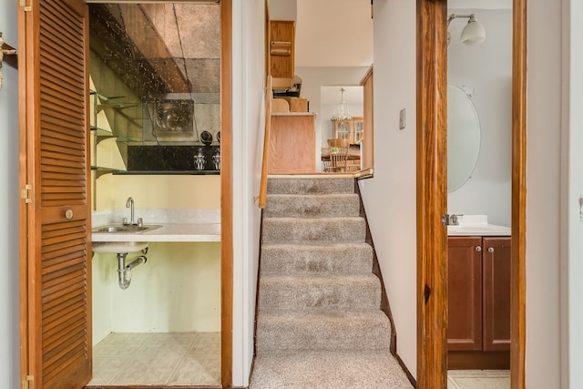 9S339 Cumnor Rd, Downers Grove, IL 60516 - stairs with wet bar