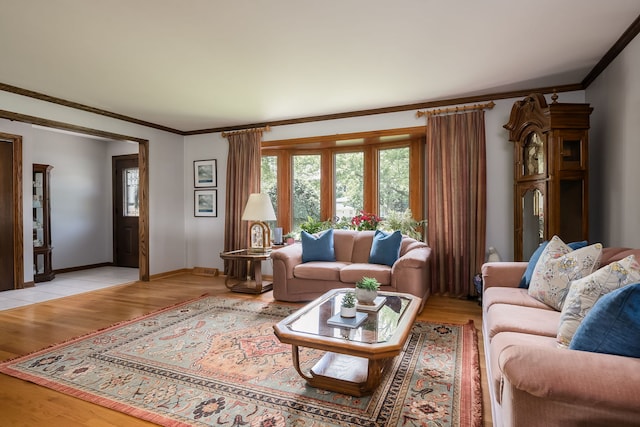 9S339 Cumnor Rd, Downers Grove, IL 60516 - living area with crown molding, plenty of natural light, and light wood finished floors