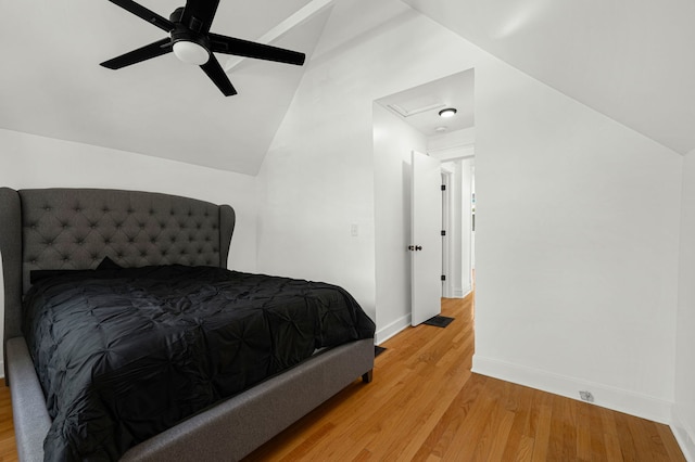 638 S Cuyler Ave, Oak Park, IL 60304 - bedroom with lofted ceiling, light wood-type flooring, and ceiling fan