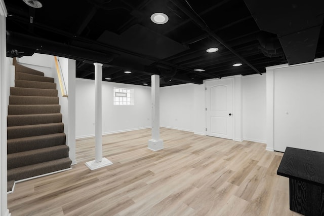638 S Cuyler Ave, Oak Park, IL 60304 - below grade area with stairs and wood finished floors