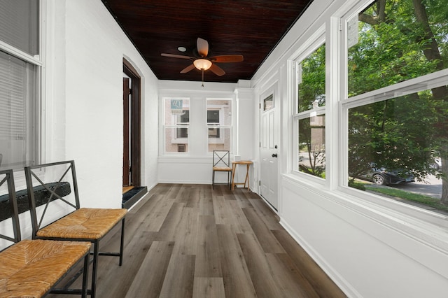 638 S Cuyler Ave, Oak Park, IL 60304 - unfurnished sunroom with plenty of natural light and wood finished floors