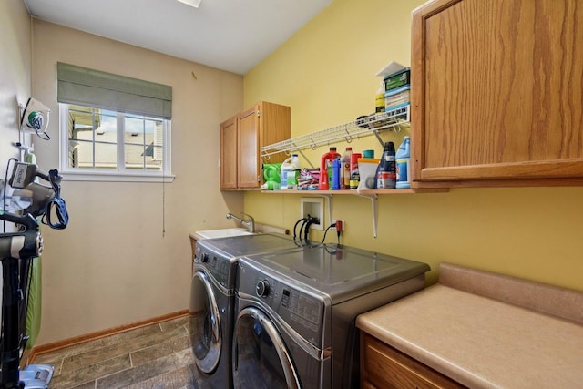 2590 Hennig Rd, Hampshire, IL 60140 - washroom with cabinet space and washing machine and clothes dryer