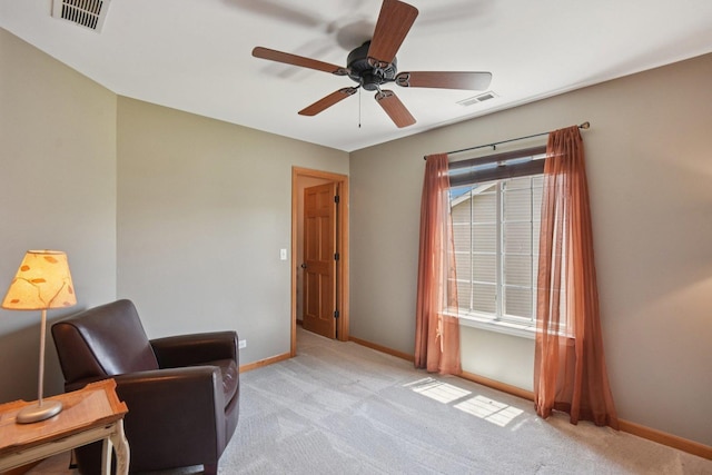 2590 Hennig Rd, Hampshire, IL 60140 - living area featuring light carpet and ceiling fan