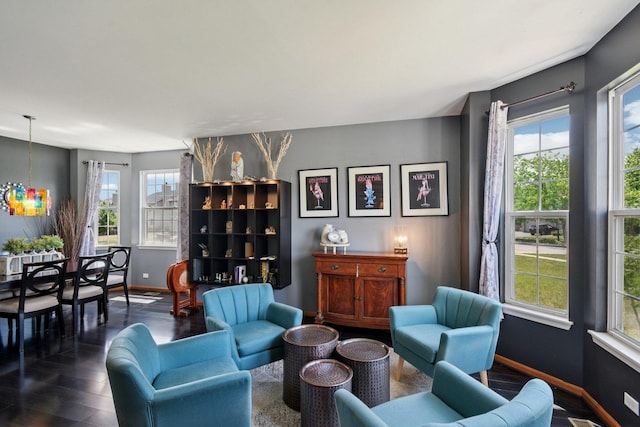 2590 Hennig Rd, Hampshire, IL 60140 - living area featuring dark wood-type flooring and plenty of natural light