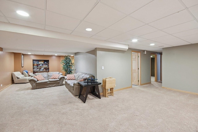 2590 Hennig Rd, Hampshire, IL 60140 - living area with carpet flooring, recessed lighting, and a paneled ceiling