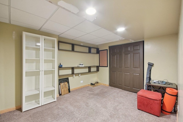 2590 Hennig Rd, Hampshire, IL 60140 - finished basement featuring carpet and a drop ceiling