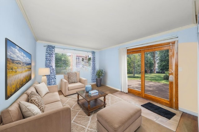 17714 Dogwood Ln, Hazel Crest, IL 60429 - living area with crown molding and light wood finished floors