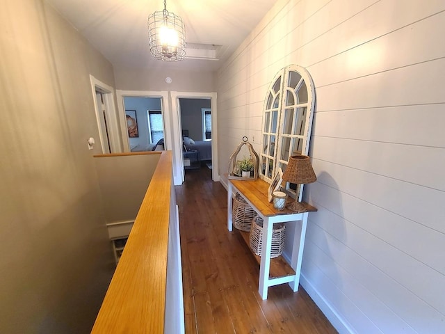 313 S 4th St, Oregon, IL 61061 - corridor with wood-type flooring and an upstairs landing